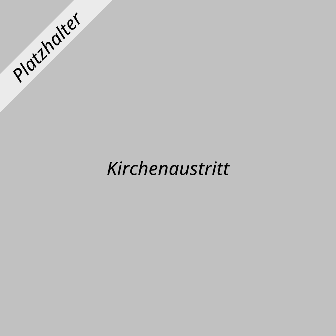 Ein Mann verläßt eine Kirche und symolisiert damit den Kirchenaustritt.