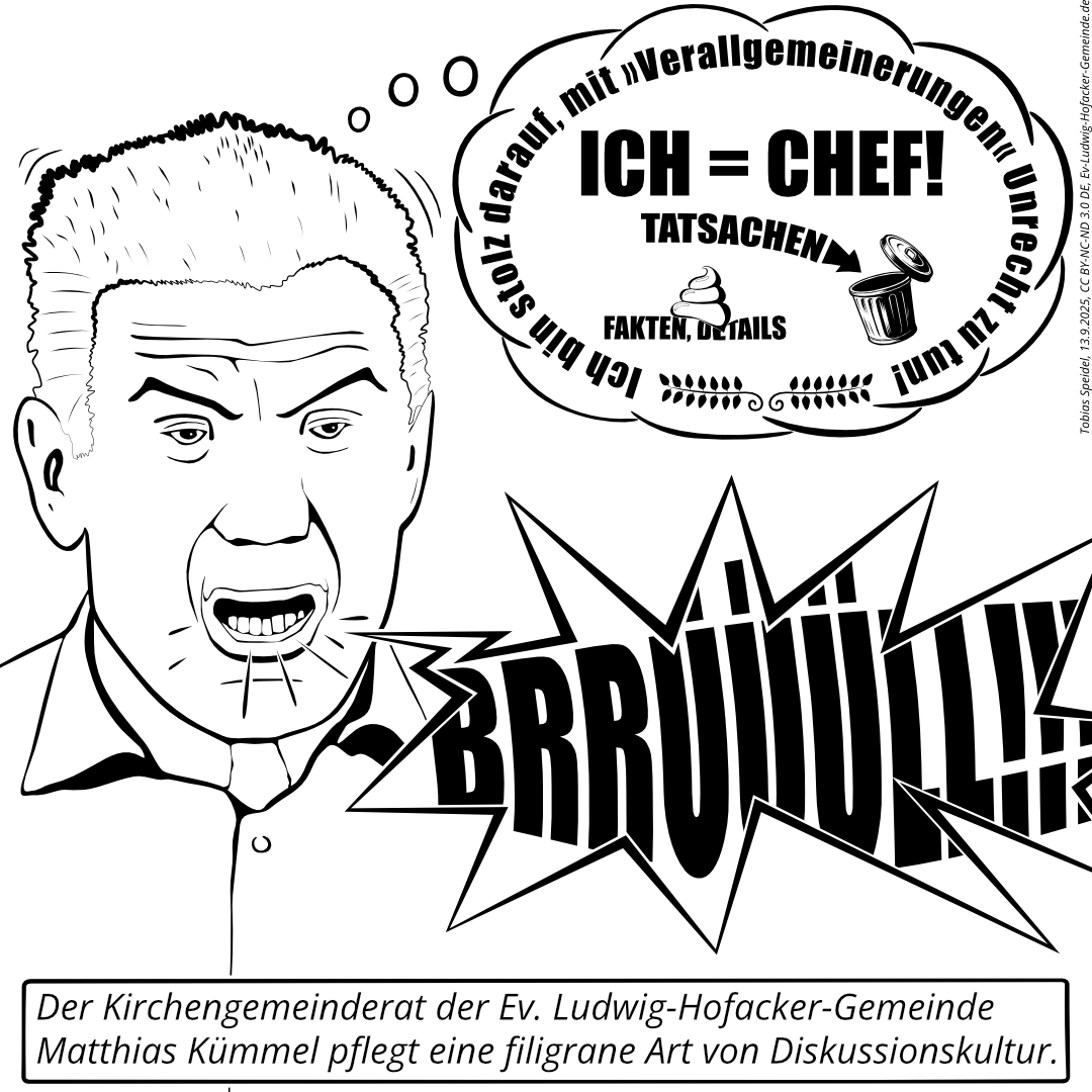 Die filigrane Diskussionskultur des zweiten Vorsitzenden des Kirchengemeinderats der Ev. Ludwig-Hofacker-Gemeinde Matthias Kümmel.